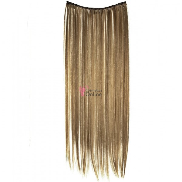 Extensie de par cu 3 Clips On tresa delux simpla dreapta de 45 cm, Saten Mediu Ash 39580